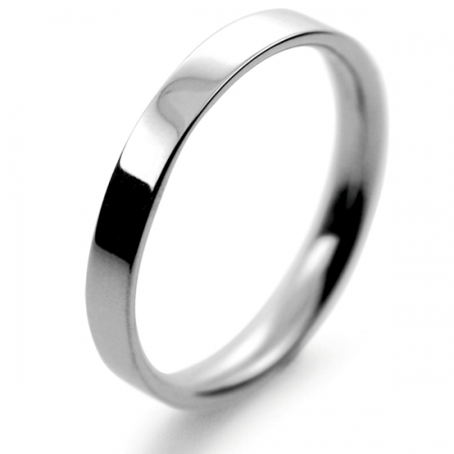 Flat Court Light - 2.5mm Platinum Wedding Ring 